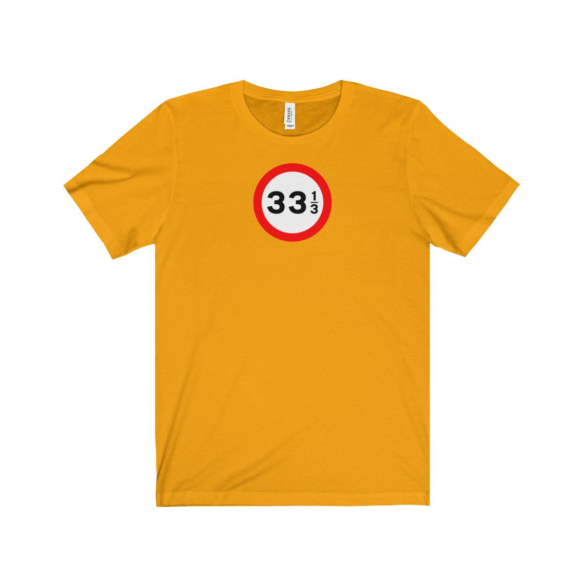 DJ 33 1/3 RPM UK Speed Sign Original Record Player Turntable Wax Disc Unisex Jersey Short Sleeve Tee