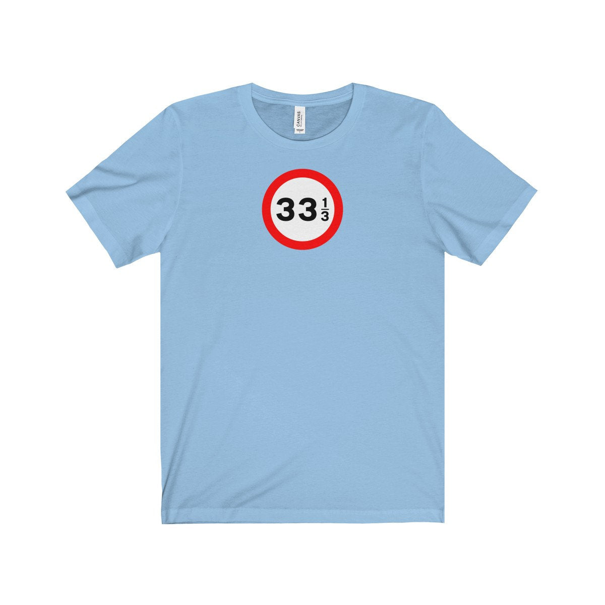 DJ 33 1/3 RPM UK Speed Sign Original Record Player Turntable Wax Disc Unisex Jersey Short Sleeve Tee