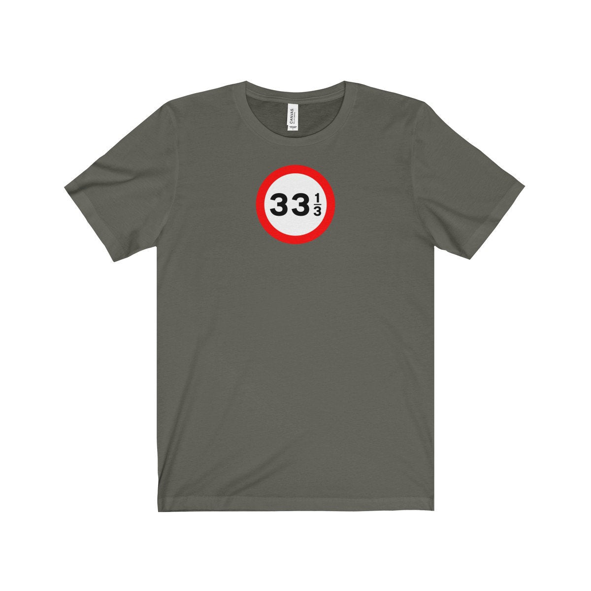 DJ 33 1/3 RPM UK Speed Sign Original Record Player Turntable Wax Disc Unisex Jersey Short Sleeve Tee