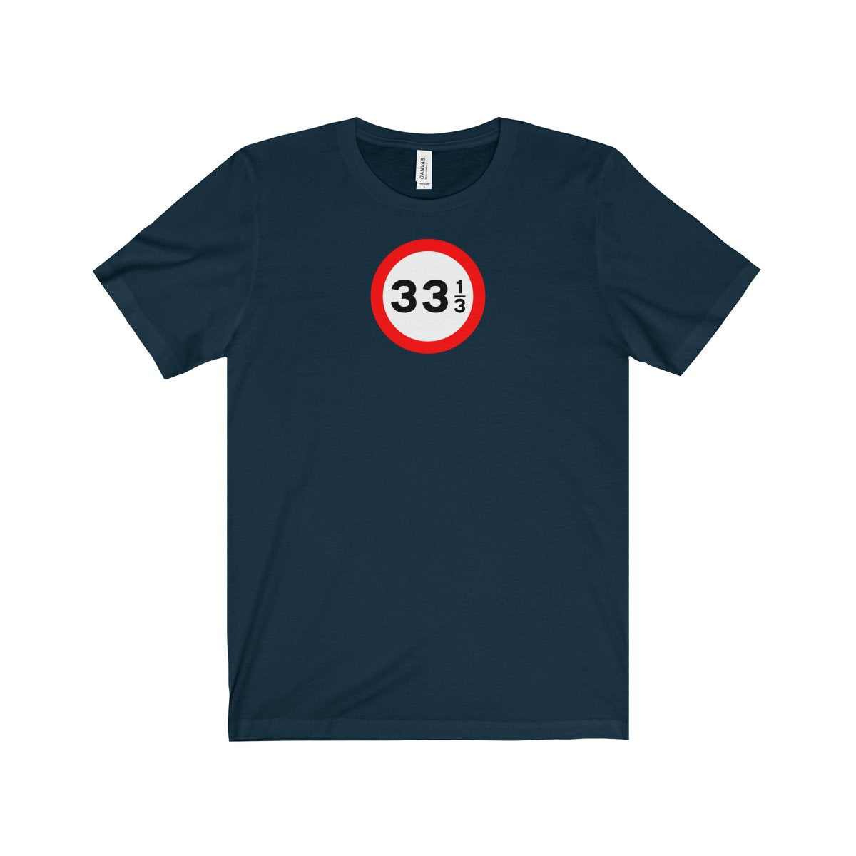 DJ 33 1/3 RPM UK Speed Sign Original Record Player Turntable Wax Disc Unisex Jersey Short Sleeve Tee