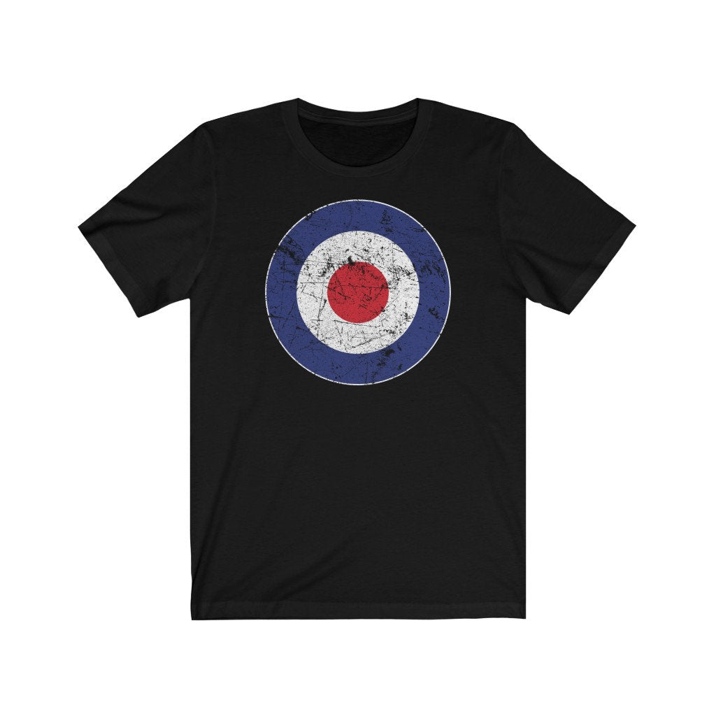 RAF Roundel Target Bullseye with White Border MOD Circle Unisex Jersey Short Sleeve Tee