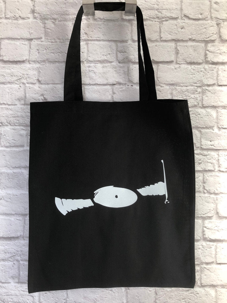 Record Player Subtle Sketch Tote, 100% Organic Cotton Tote Bag for carrying your records