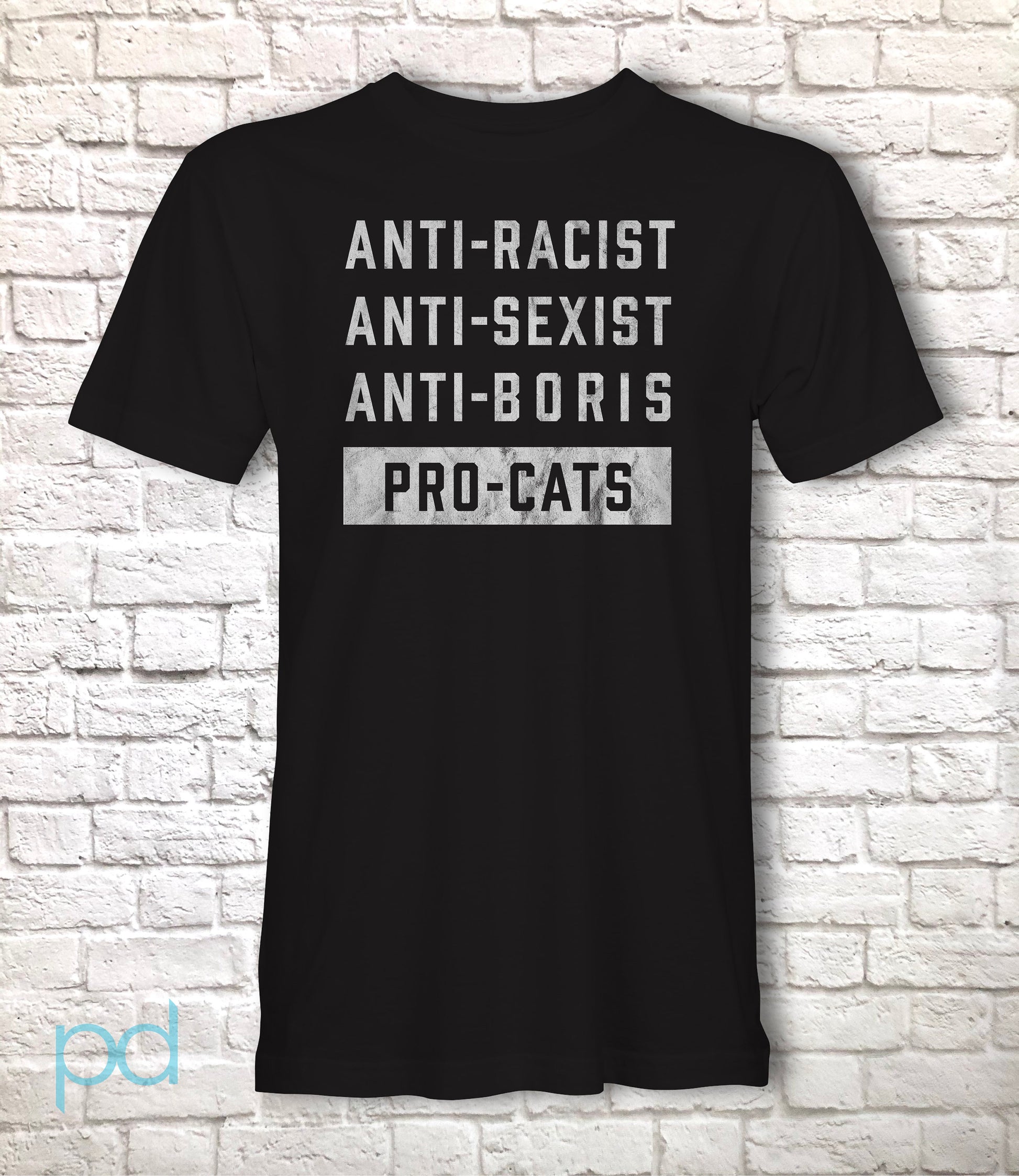 Anti-Boris T-Shirt, Cat Lover Johnson Tory Failure Tee Shirt, Tories & Conservative Epic Fail, Unisex Short Sleeve Graphic Print Top