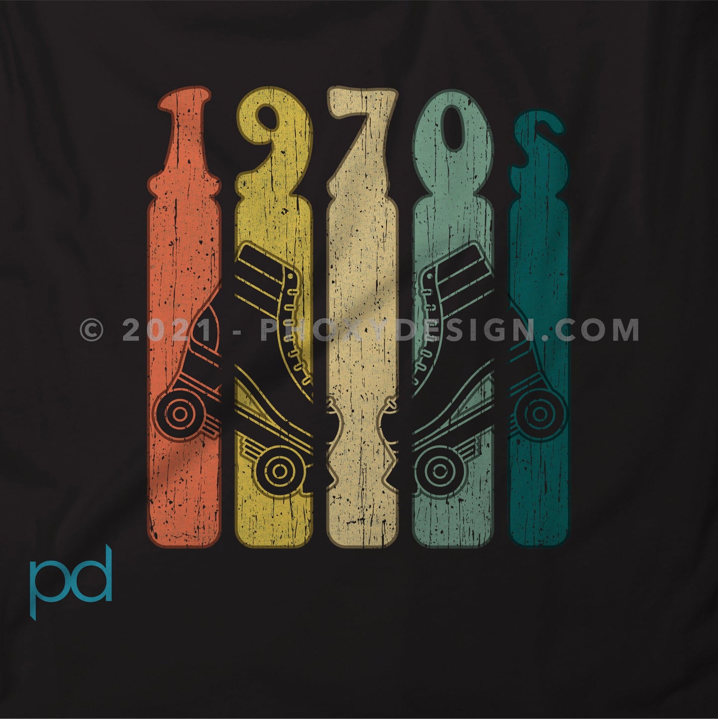 70s Roller Skates T-Shirt, 1970s Disco Derby Retro Vintage Worn Classic T Shirt Tee Top
