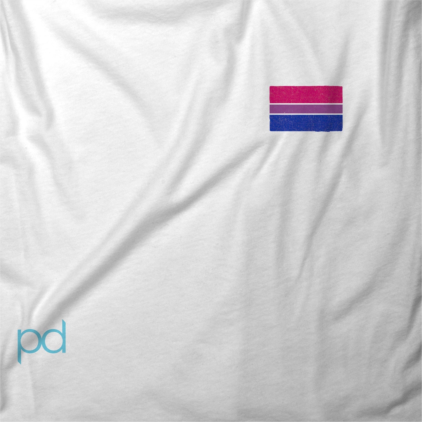 Bi Pride Flag T-Shirt, Subtle Bisexual Left Pocket Chest Tee Top, LGBTQ+  Bisexuality Awareness Stripe Unisex T Shirt