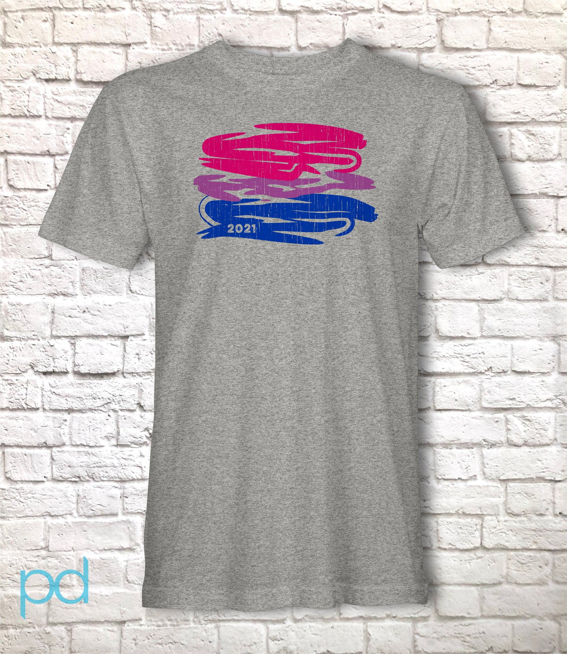 Bi Pride Flag T-Shirt, Scribble Sketch Style Bisexual Tee Top, LGBTQ+  Bisexuality Coming Out In 2021 Fully Customisable Unisex T Shirt