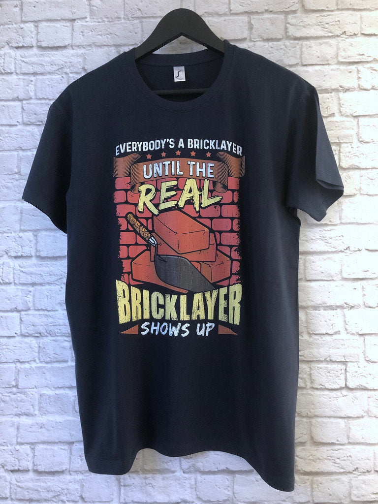 Funny Bricklayer T-Shirt, Bricky Gift Idea, Humorous Brick Layer Graphic Print Tee Shirt Top