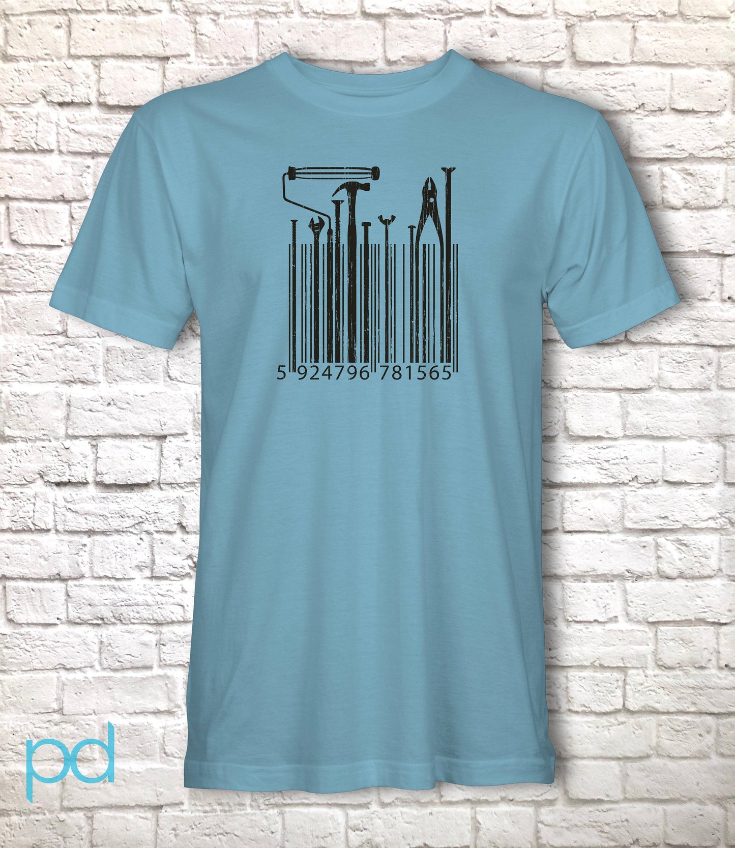 DIY T Shirt, Painter & Decorator Tools Gift T-Shirt Barcode Style, Tradesman Tradeswoman Unisex Tee Shirt Top For Men or Women