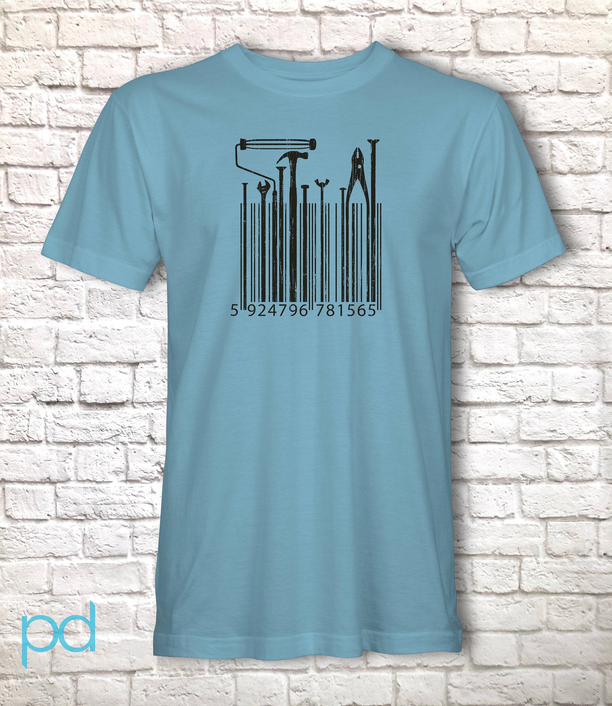 DIY T Shirt, Painter & Decorator Tools Gift T-Shirt Barcode Style, Tradesman Tradeswoman Unisex Tee Shirt Top For Men or Women