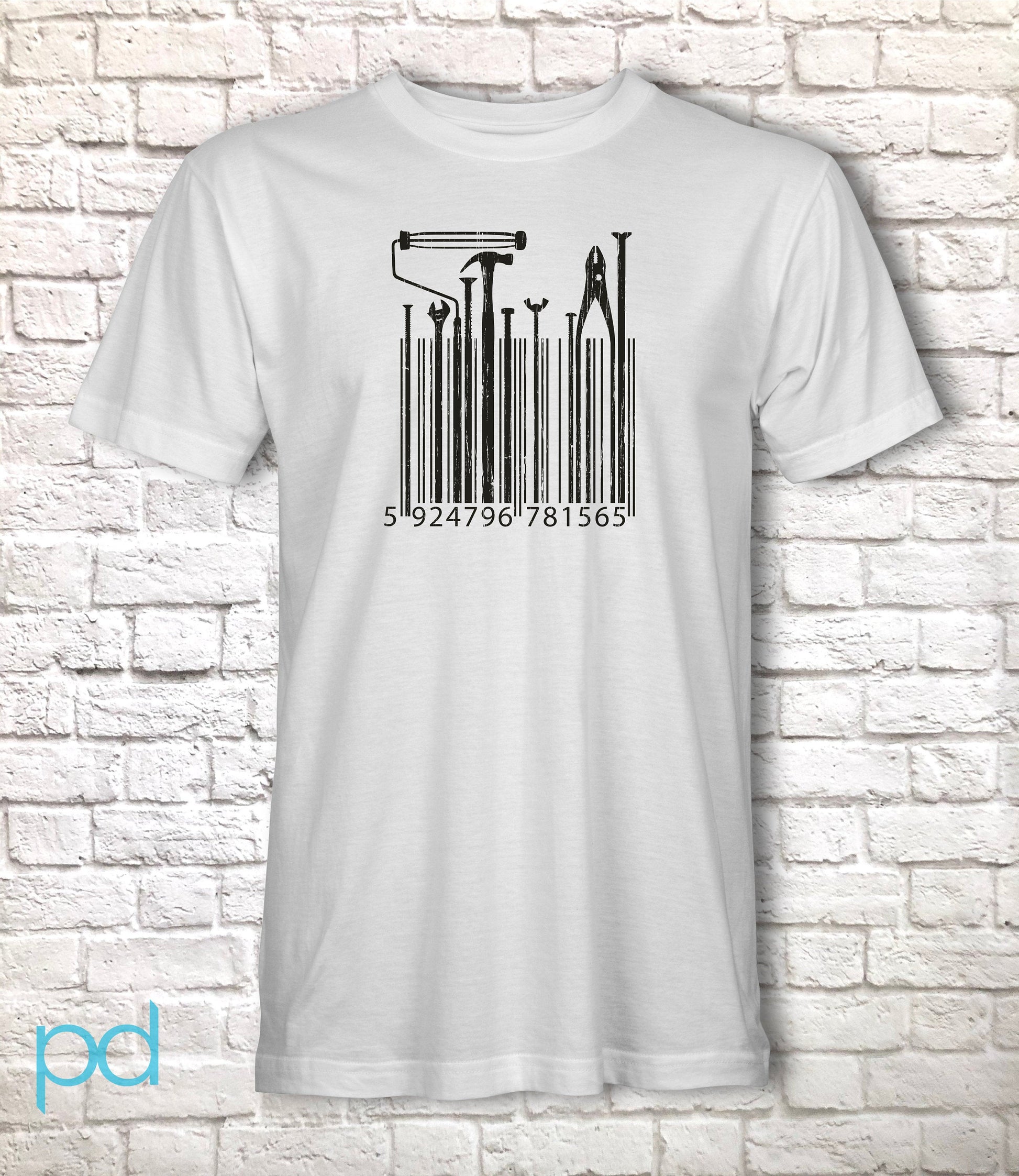 DIY T Shirt, Painter & Decorator Tools Gift T-Shirt Barcode Style, Tradesman Tradeswoman Unisex Tee Shirt Top For Men or Women