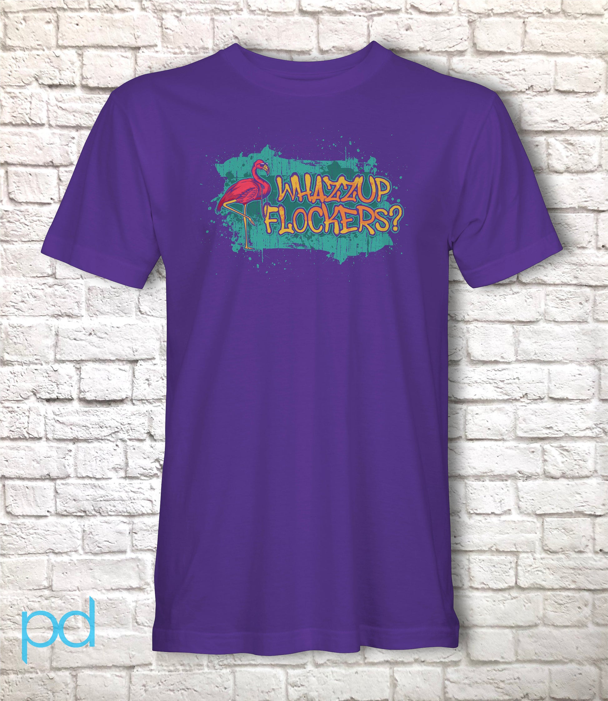 Flamingo Shirt for Flamingo Lovers T Shirt, Whazzup Flockers Pun T-Shirt Design Gift Idea Tee Shirt T Top