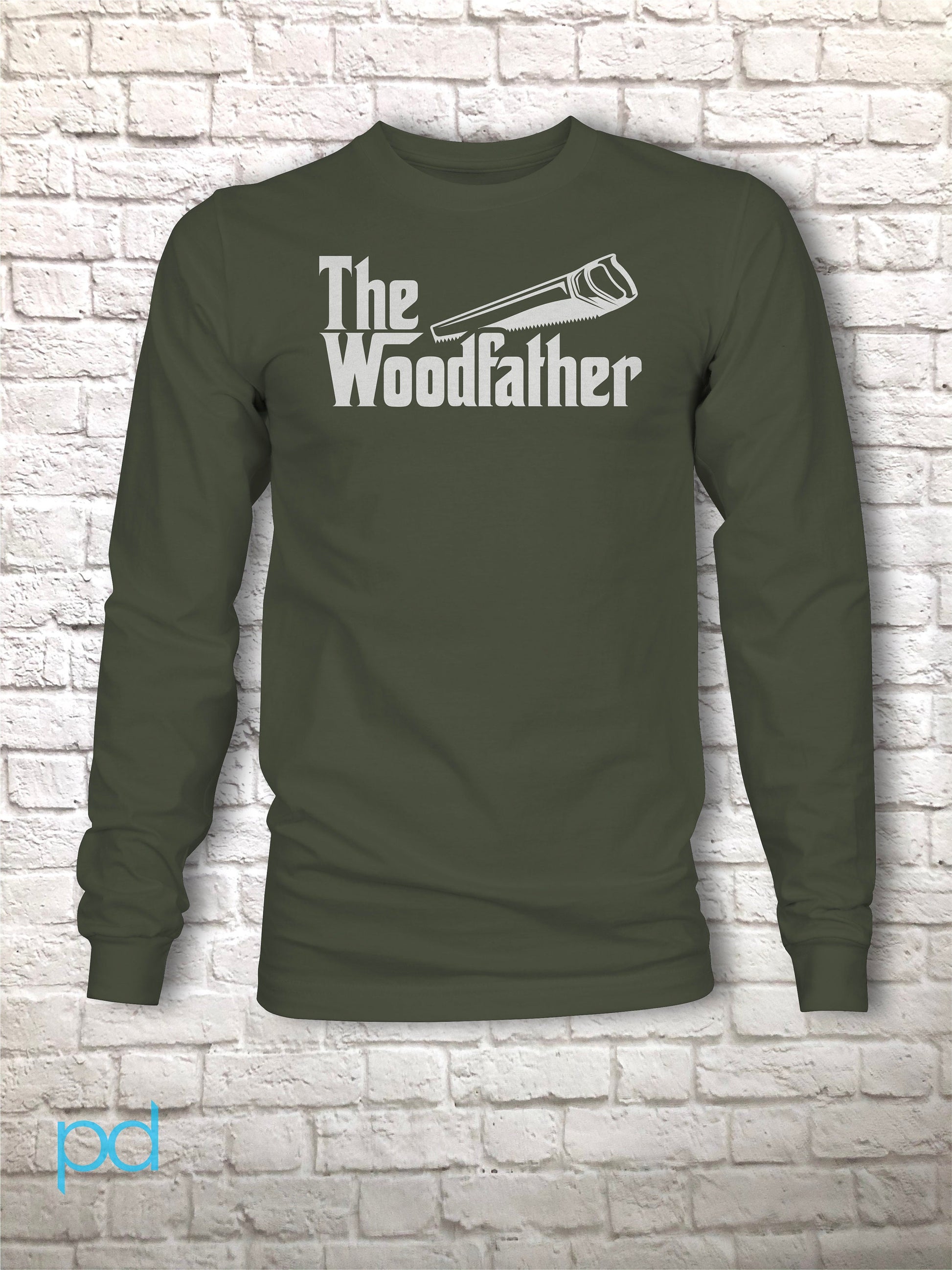 Funny Carpenter Long Sleeve T-shirt, Woodfather Parody Gift Idea, Humorous Woodworking Joiner Longsleeve Tee Shirt, Handsaw Clean