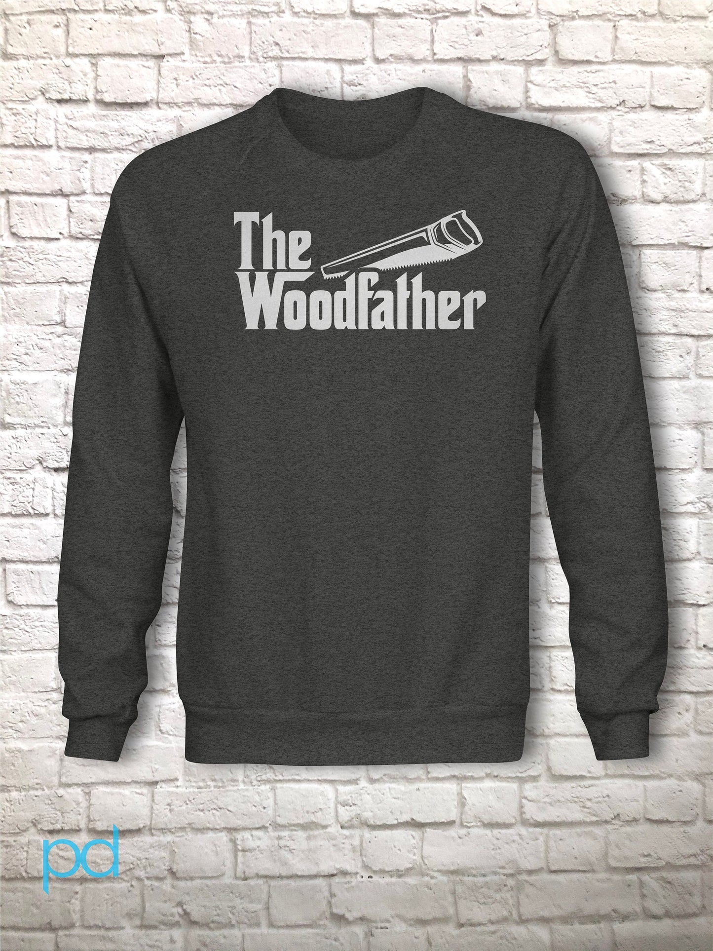 Funny Carpenter Sweatshirt, Woodfather Parody Gift Idea, Humorous Woodworking Joiner Sweater Jumper, Handsaw Clean