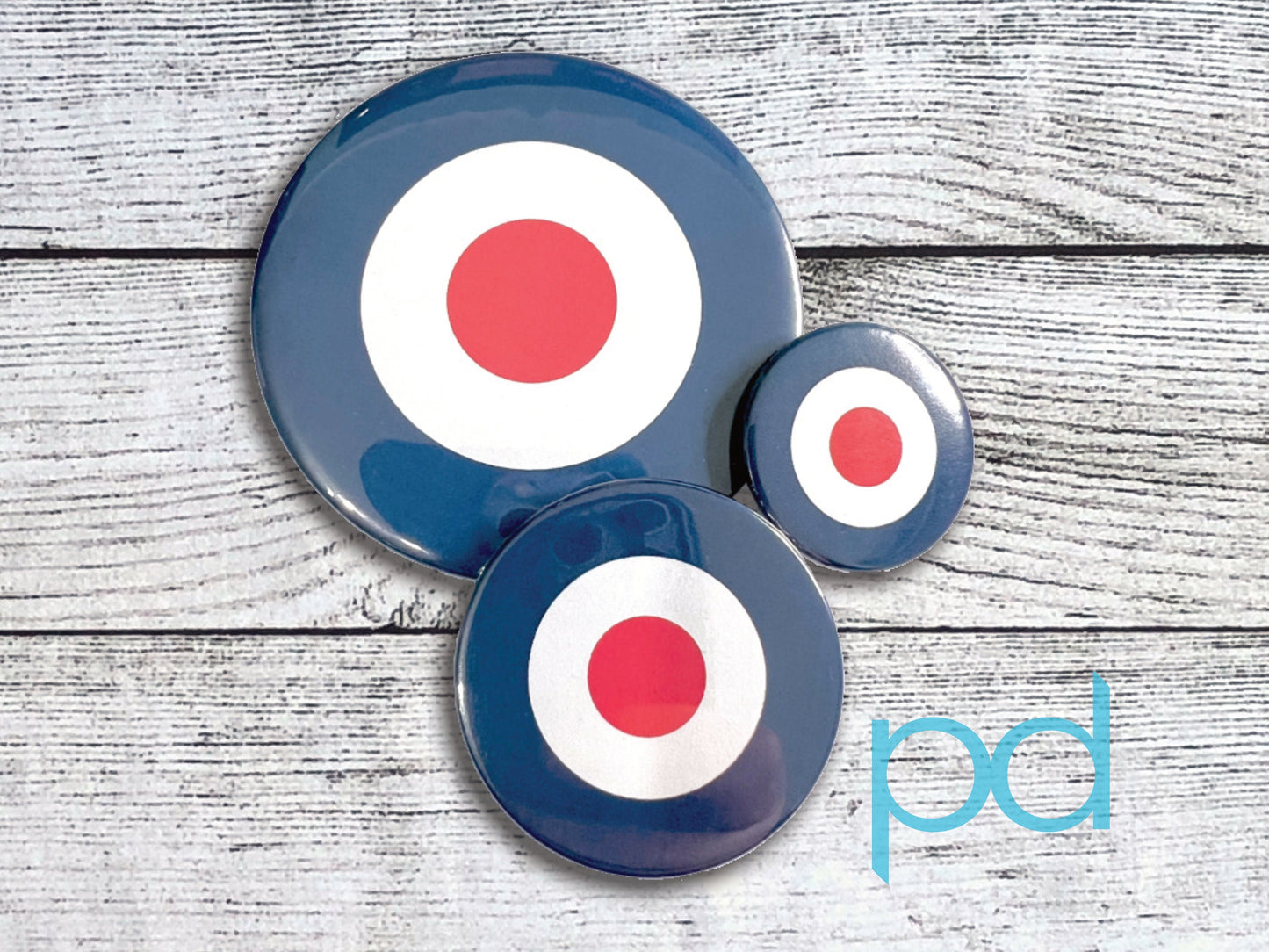 RAF Roundel Pin Badge, MOD Rings Pin Back Button Badge