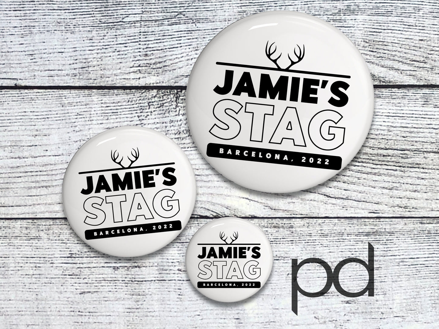 Stag Party Pin Badge, Bachelor Stag Do Pin Back Button Badge