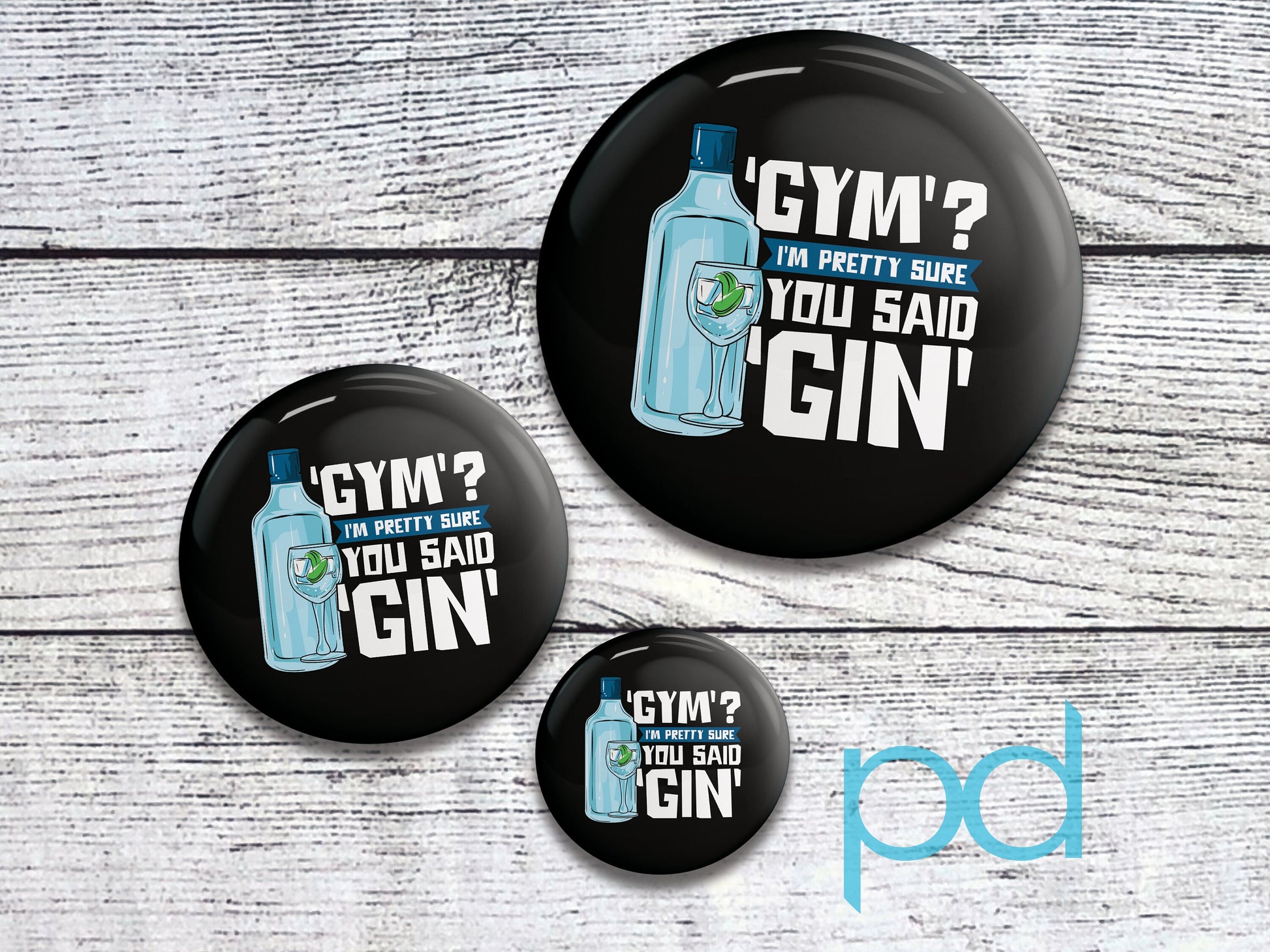 Gym Shirt for Gin Lovers Pin Badge, Gin and Tonic Pin Back Button Badge