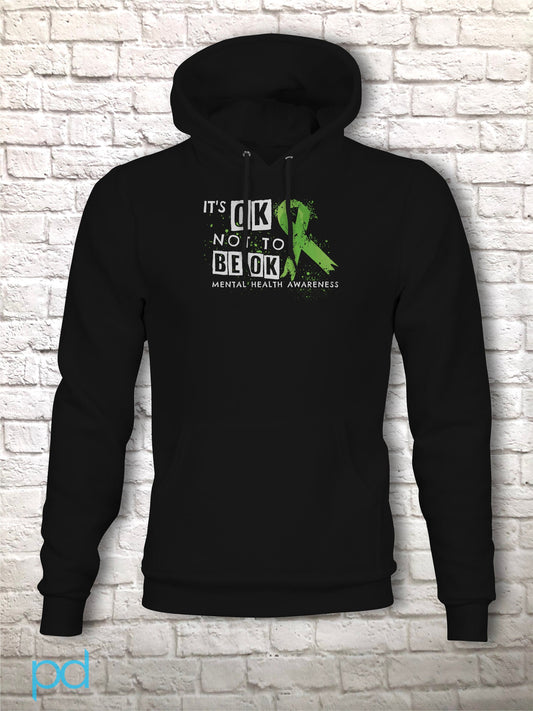 Mental Health Hoodie, It's OK Not To Be OK, Long Sleeve Awareness Hooded Sweatshirt Hoody